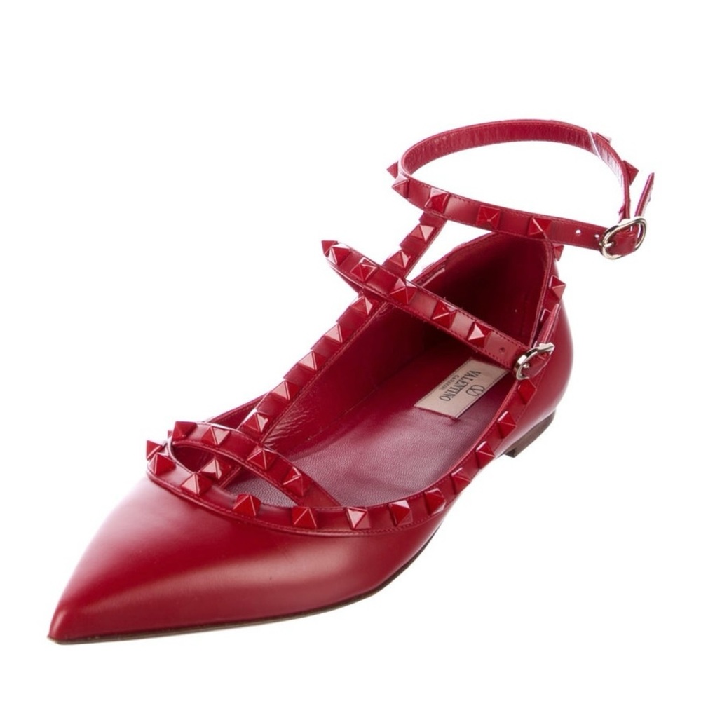 Valentino Red Rocktud Flats - Picture 2 of 10